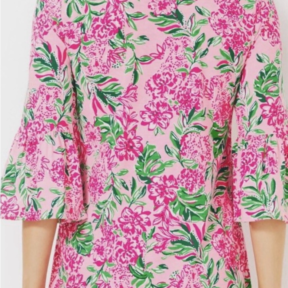 Lilly Pulitzer Pink & Green Floral Shift Dress - Picture 7 of 10